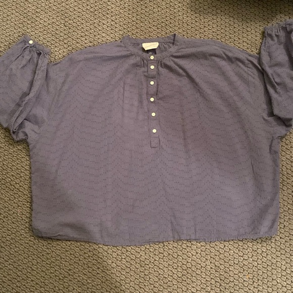 Universal Thread Blue Semi-Sheer Embroidered 100% Cotton Peasant Blouse Size LG - Picture 11 of 11